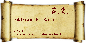 Peklyanszki Kata névjegykártya